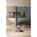 Table basse - tindaro - plateau en verre de ciment - gris - contemporain / design - 60cm