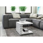 Table basse tokyo blanc laque design 60 x 60 hauteur 51 cm