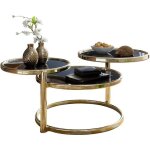 Table basse verre / métal ø 58cm finebuy - noir / or - moderne - classique - intemporel Table basse verre / métal ø 58cm finebuy - noir / or - moderne - classique - intemporel