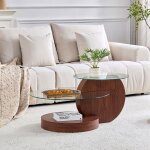 Table basse en verre de s�curit� - design moderne - deux couches - 90x90x44 cm - 19. 1 kg - aspect grain ...