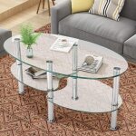 Table basse en verre trempé costway table salon avec 3 etagères pour café chambre 89 x51x455cm transparente ... Table basse en verre trempé costway table salon avec 3 etagères pour café chambre 89 x51x455cm transparente ...