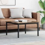 Table basse - vidaxl - 80 x 80 x 45 cm - ch�ne fum� - bois ding�nierie & m�tal - rectangulaire