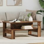 Table basse - vidaxl - 90 x 50 x 40 cm - bois ding�nierie - rectangulaire - �tag�res int�gr�es