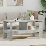 Table basse - vidaxl - 90 x 50 x 45 cm - gris b�ton - bois ding�nierie - �tag�res de rangement