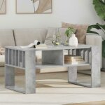 Table basse - vidaxl - 92 x 495 x 45 cm - gris b�ton - bois ding�nierie - �tag�res int�gr�es