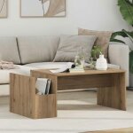 Table basse - vidaxl - ch�ne artisanal - bois ding�nierie - rectangulaire 90�45�35 cm - contemporain