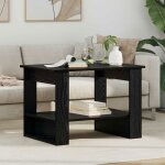 Table basse rectangulaire vidaxl ch�ne noir 72 x 50 x 50 cm ? bois ding�nierie 1 �tag�re