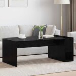 Table basse - vidaxl - ch�ne noir - rectangulaire - bois ding�nierie - 1015 x 50 x 37 cm