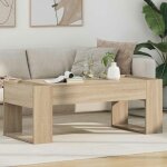 Table basse - vidaxl - ch�ne sonoma - 110 x 50 x 41 cm - bois ding�nierie - rectangulaire