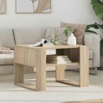 Table basse - vidaxl - ch�ne sonoma - bois ding�nierie - rectangulaire - �tag�res pratiques