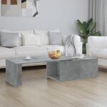 Vidaxl table basse gris bton 150x50x35 cm agglomr