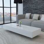 Table basse - vidaxl - haute brillance blanc - 115 x 55 x 31 cm - rectangulaire - brillant