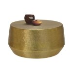 Table basse - womo - design - martel�e - � 90 cm - aluminium dor� - design oriental