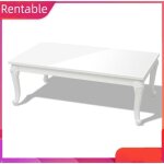 Table basse - yes vgeby - blanc brillant - rectangulaire - 115x65x42 cm