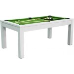 Table de billard convertible en table  manger - meyer - 6ft - blanc - tapis vert