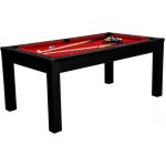 Table de billard convertible en table  manger meyer - 6ft noir - tapis rouge