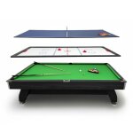 Table de billard multifonctionnelle thunder� bold - black - 8ft ping - pong air hockey domestique ensemble ...