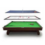 Table de billard multifonctionnelle thunder� bold - brown - 9ft ping - pong air hockey ensemble domestique ...