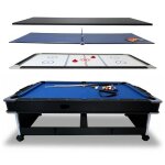 Table de billard multifonctionnelle thunder� crush ping - pong air hockey stable 7ft domestique noire ...