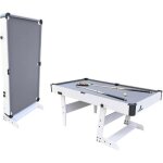 Table de billard pliable cougar hustle xl - blanc / gris - accessoires inclus