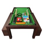 Table de billard vert 7 pieds convertible avec banquettes ? zefiro