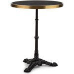 Table de bistrot - blumfeldt - style art nouveau - 575x72 cm (xh) - plateau rond en marbre - noir & ...