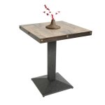 Table bistrot industrielle - aimei - table carr� 60cm - style loft - pied de style europ�en