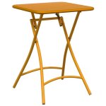 Table bistrot pliante - vidaxl - moutarde - 55x55x725 cm - acier rev�tu de poudre - r�sistant aux intemp�ries ...
