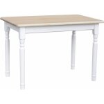 Table 110 x 60 cm blanc / vernis incolore rectangulaire pour cuisine ou salle  manger
