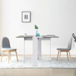 Table blanche + btone pliante style contemporain 4 - 6 personnes table  manger en bois