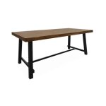 Table int�rieur / ext�rieur en bois fonc�. effet noyer et acier galvanis� noir. fortaleza 190cm. 6 - ...