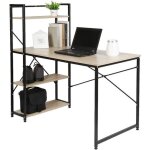 Table de bureau avec tagre - - chne - contemporain - 120cm x 64cm x 121cm