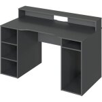 Table de bureau gamer ozone - dcor noir - 136 x 67 x 88 cm - avec tagre suprieure pour cran