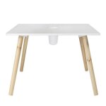 Table avec port � crayons - gribouille - 60 x 60 cm x h 42 cm - blanc