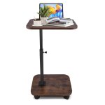 Table en c � hauteur r�glable avec plateau tournant � 360� et 4 roulettes table pivotante pour canap� ...