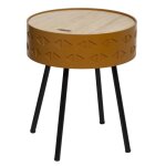 Table dappoint coffre shiro jaune moutarde d39cm - atmosphera createur dinterieur