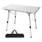 Table de camping pliante en aluminium table de pique hauteur r�glable table de jardin avec sac de transport ...