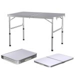 Table de camping pliante portable en aluminium de 90 cm de large table de pique - nique rectangulaire ...