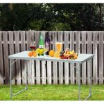 Outsunny - table de camping - aluminium - 120x60x70cm - blanc Outsunny - table de camping - aluminium - 120x60x70cm - blanc