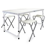 Wiltec kit table de camping pliante 1200 x 600 x 545 mm avec 4 assis Wiltec kit table de camping pliante 1200 x 600 x 545 mm avec 4 assis