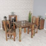 Table carre 80x80x76 cm en bois de manguier massif - orhan