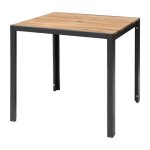 Table carr�e - acier & acacia - 800 mm - bolero