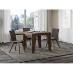 Table carrée extensible 4 à 10 personnes l 90 à 246 cm bois marron naxo 2 pieds Table carrée extensible 4 à 10 personnes l 90 à 246 cm bois marron naxo 2 pieds