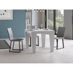 Table carrée extensible 4 à 10 personnes blanche kristo l 90 à 246 cm Table carrée extensible 4 à 10 personnes blanche kristo l 90 à 246 cm