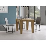 Table carrée extensible 4 à 10 personnes chêne naturel kristo l 90 à 246 cm Table carrée extensible 4 à 10 personnes chêne naturel kristo l 90 à 246 cm