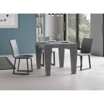 Table carrée extensible 4 à 10 personnes gris cendré kristo l 90 à 246 cm Table carrée extensible 4 à 10 personnes gris cendré kristo l 90 à 246 cm