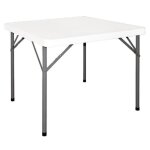 Table carrée pliante - bolero - blanc - 2 personnes - métal - polyéthylène haute densité Table carrée pliante - bolero - blanc - 2 personnes - métal - polyéthylène haute densité