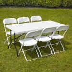 Table et chaises pliantes dappoint 6 places - mob event pro - urbain - noir - plastique - r�sine