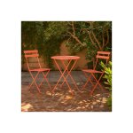 Table et chaises pliantes bistrot balcon terrasse - 2 places - corail - flore Table et chaises pliantes bistrot balcon terrasse - 2 places - corail - flore