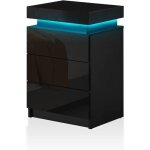 Table de chevet avec 3 tiroir table de nuit chambre led  coucher table dappoint connecte pour adulte ...